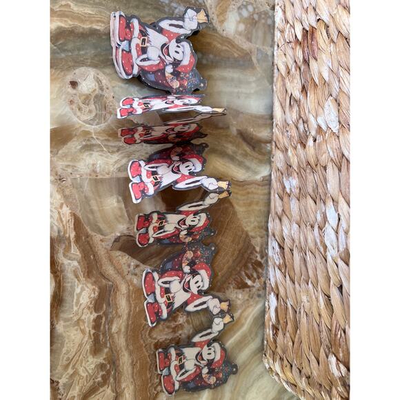 Christmas Mickey Mouse Ringing a Bell Paper Garland - Picture 3 of 7